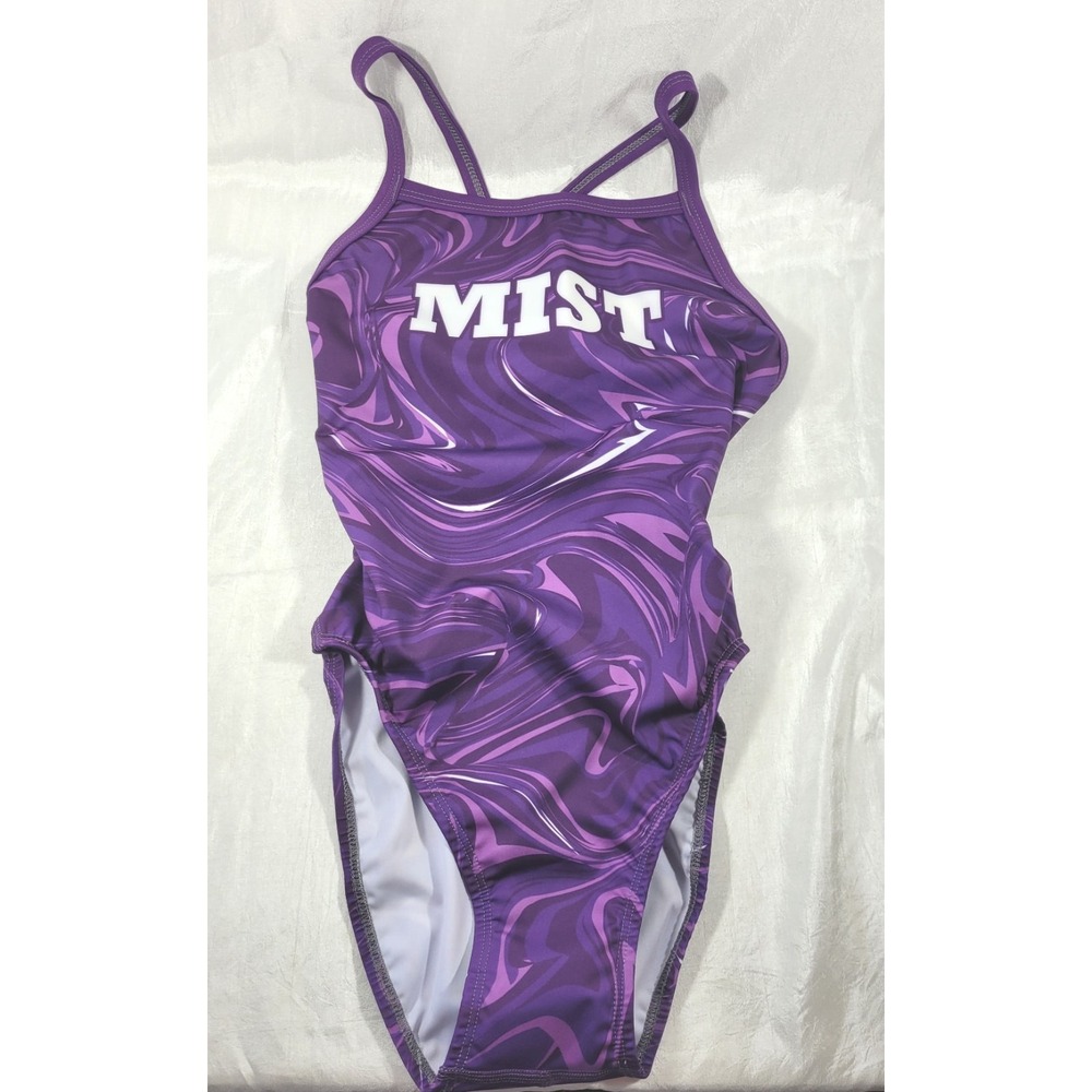 Agon Agonswim Women's Max Resist Thin Straps 1pc Purple Swirl Mist Swimsuit - 30